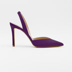 Slingback PERIS 2463 raso melanzana - Vista laterale