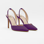Slingback PERIS 2463 raso melanzana - Vista frontale