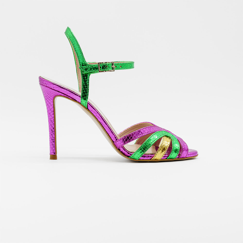 Sandalo DANY 2610 serpente met Fucsia - Vista laterale