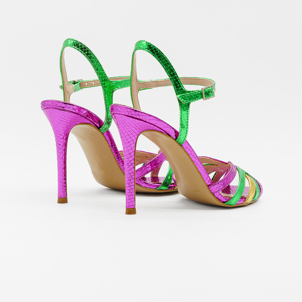 Sandalo DANY 2610 serpente met Fucsia - Vista posteriore