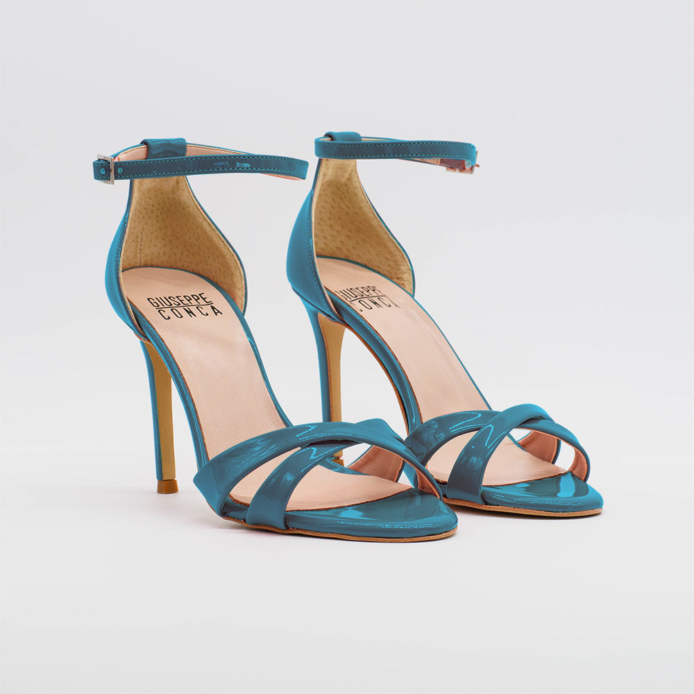 Sandalo DANY 2612 in vernice denim - Vista frontale