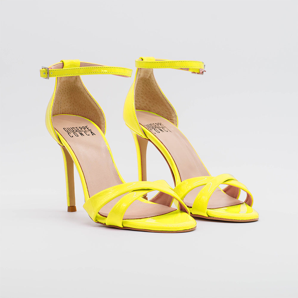Sandalo DANY 2612 in vernice lime - Vista frontale