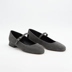 Ballerina camoscio CHIARA Grigio (2) - Vista frontale