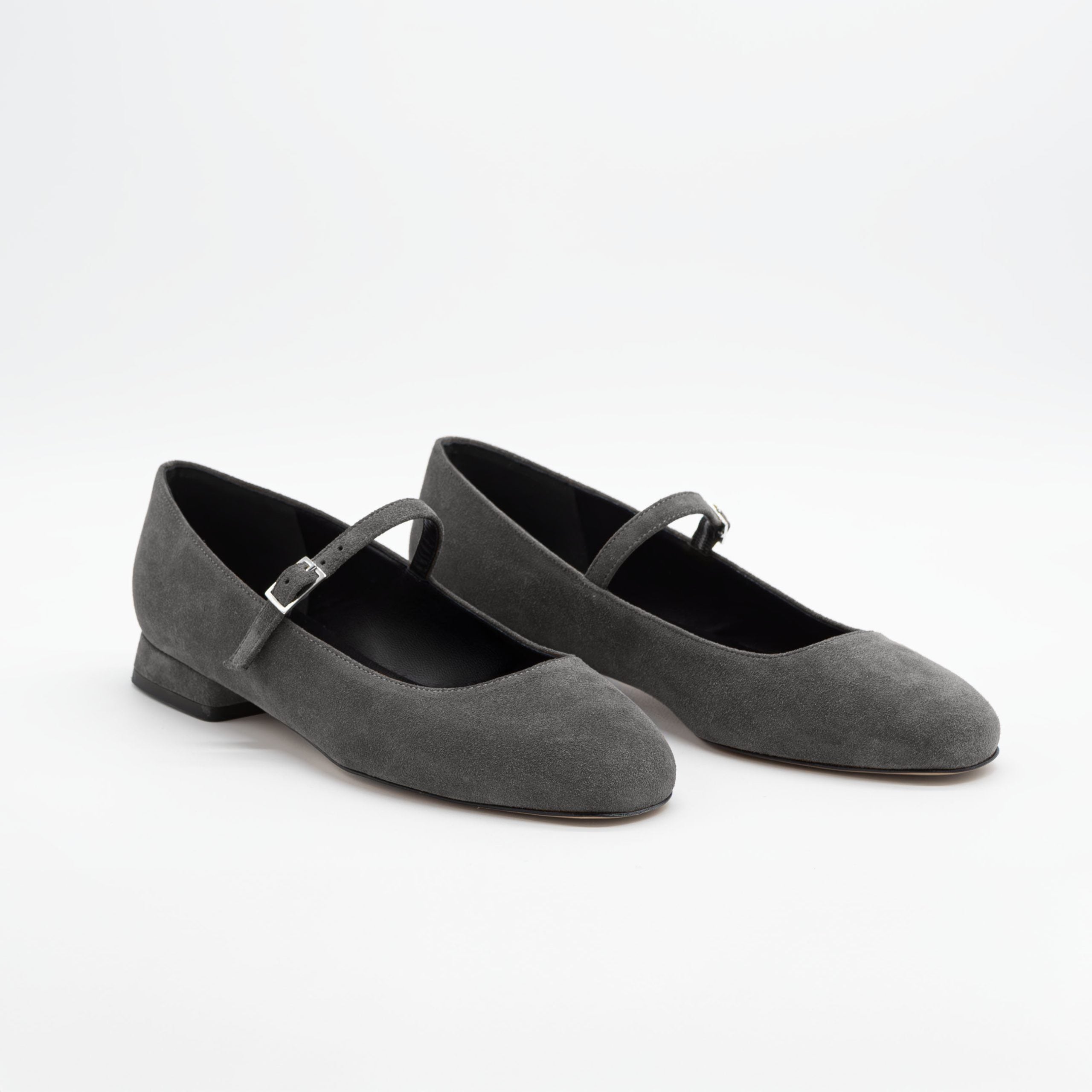 Ballerina camoscio CHIARA Grigio (2) - Vista frontale