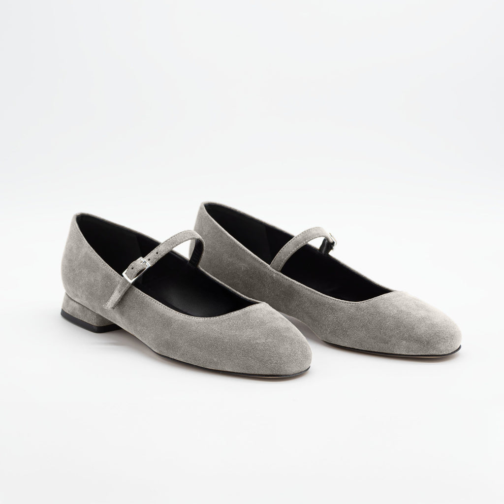 Ballerina camoscio CHIARA Grigio - Vista frontale