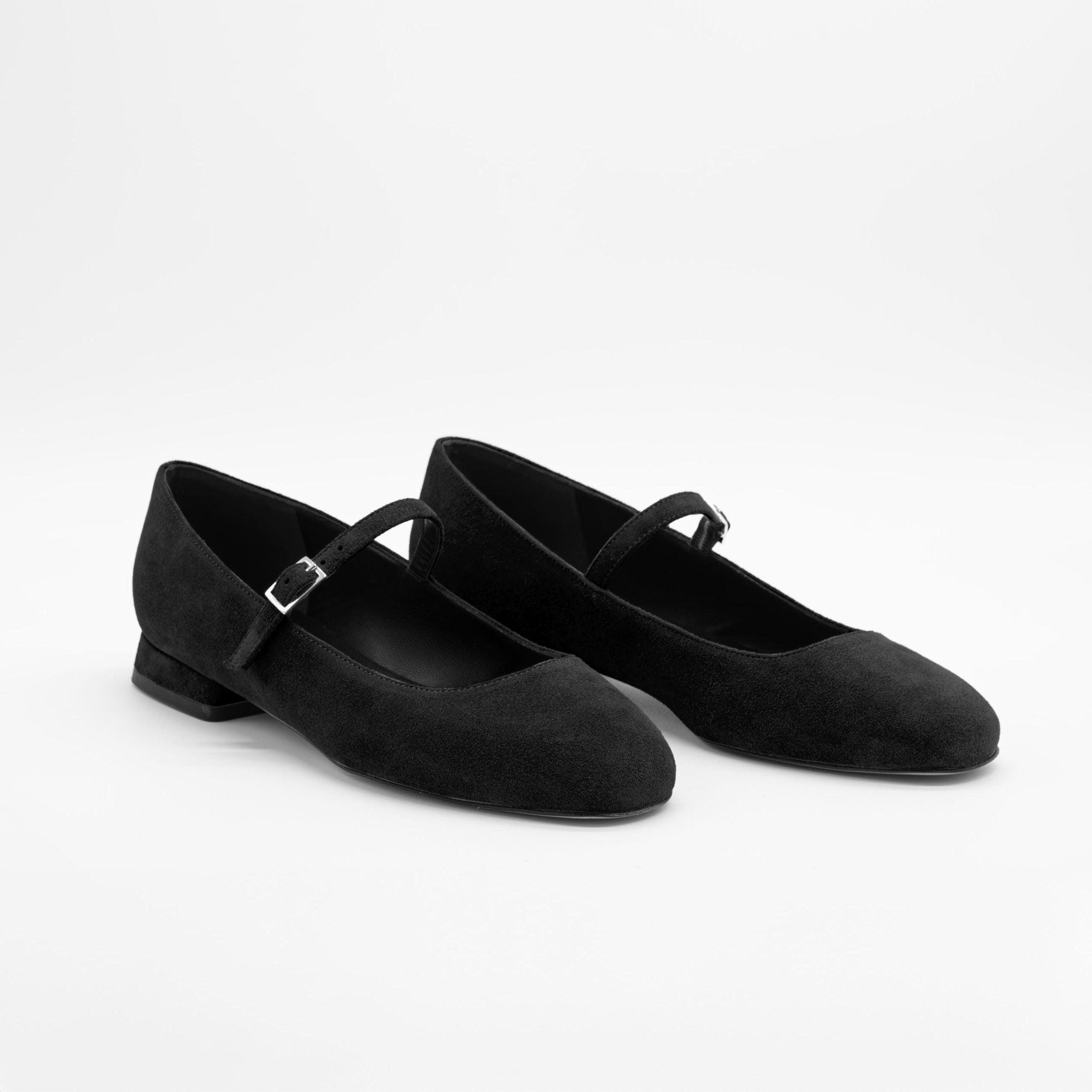Ballerina camoscio CHIARA Nero - Vista frontale