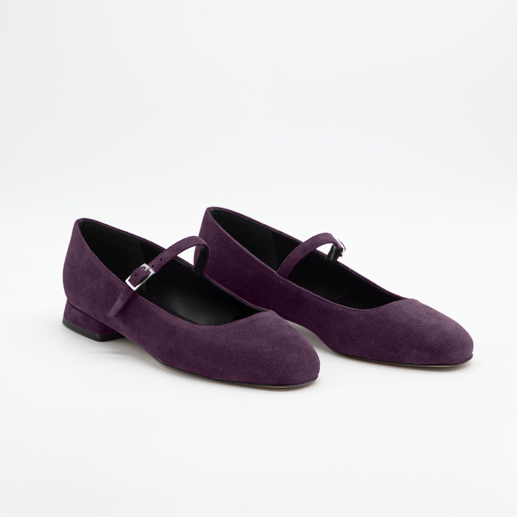 Ballerina camoscio CHIARA Viola - Vista frontale
