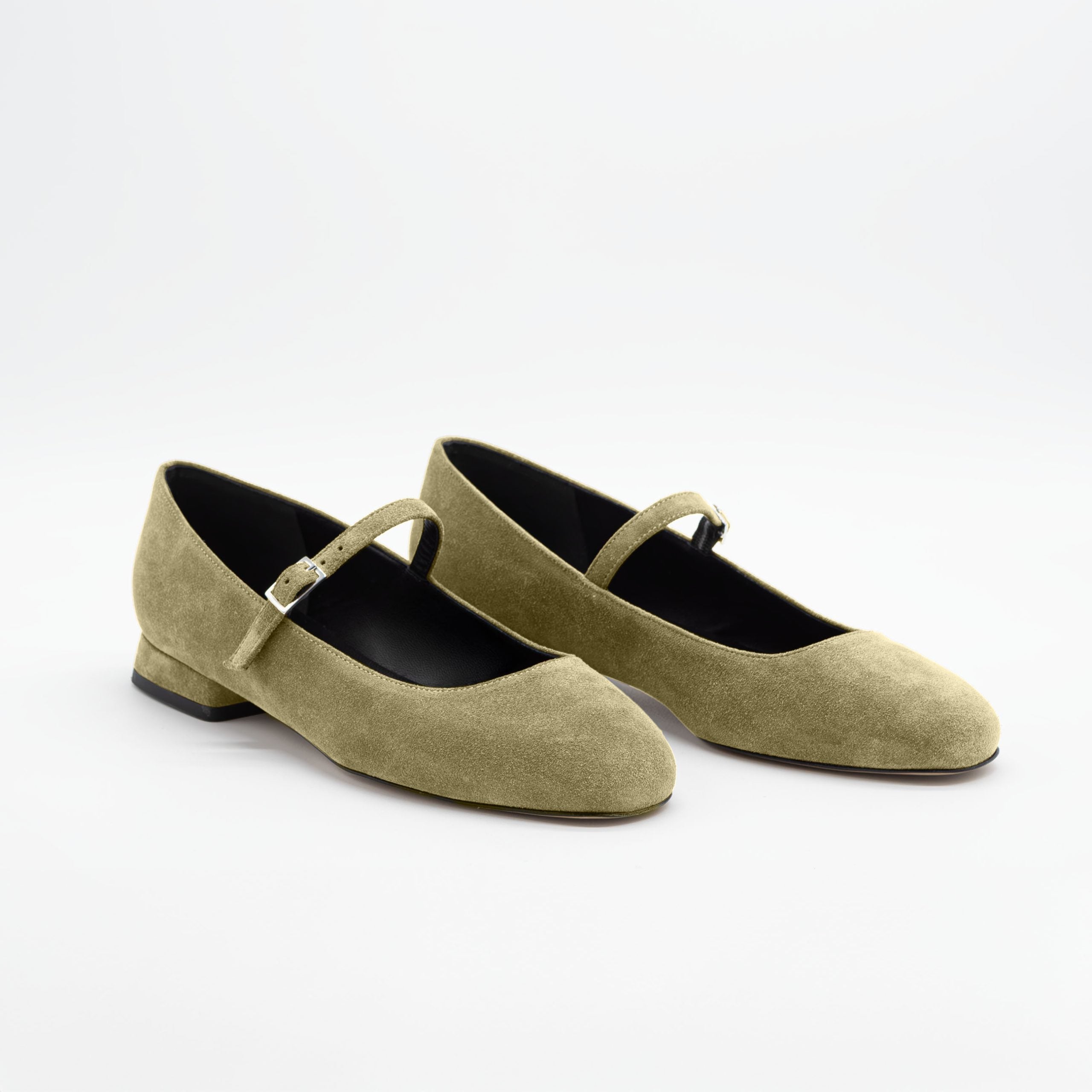 Ballerina camoscio CHIARA Verde - Vista frontale