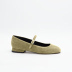 Ballerina camoscio CHIARA Verde - Vista laterale