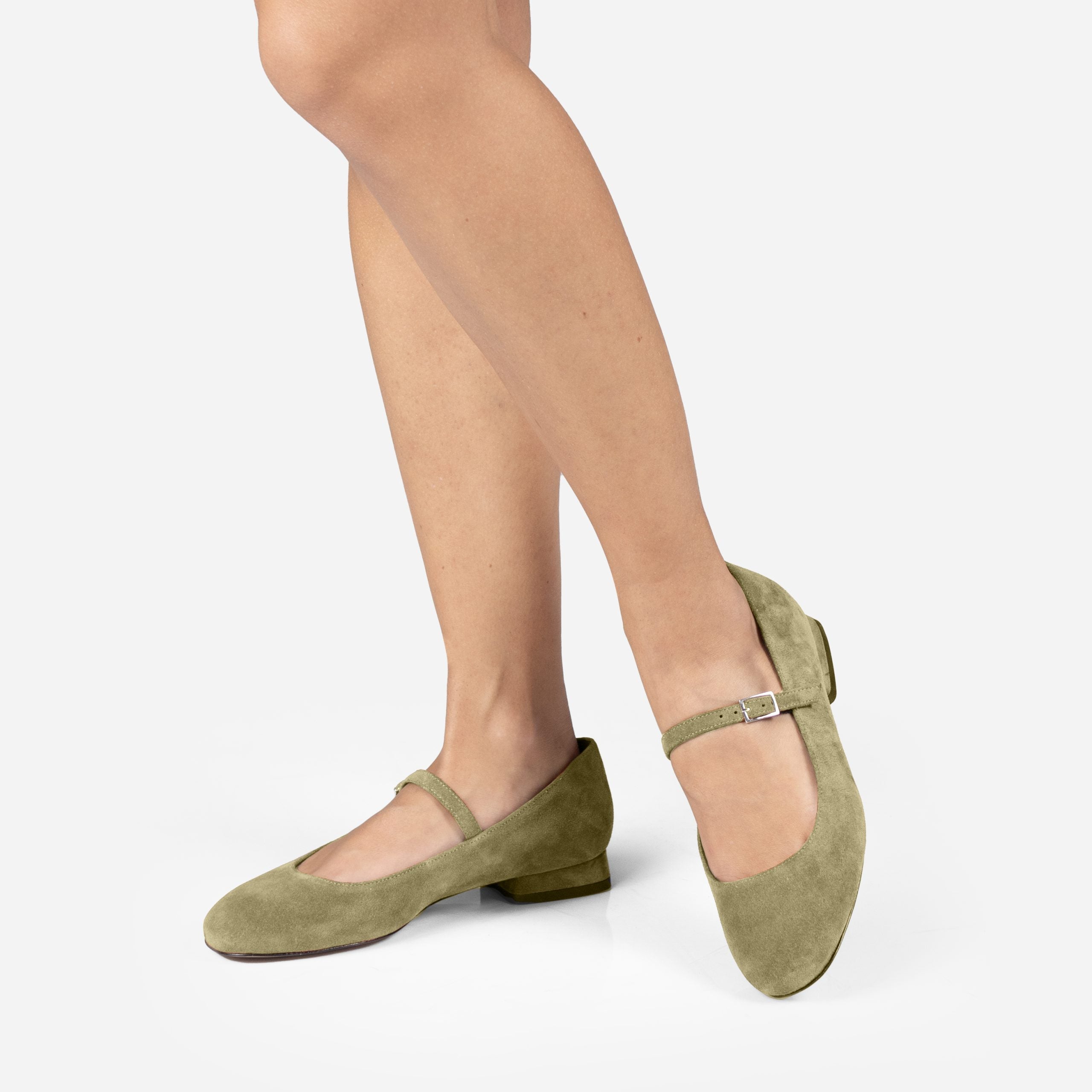 Ballerina camoscio CHIARA Verde - Dettaglio