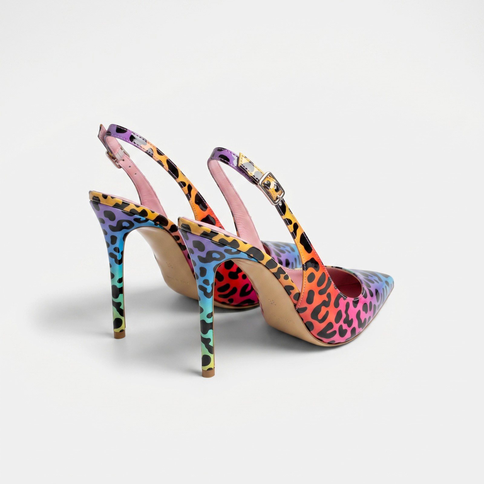 Sandalo slingback Leopardata Doha