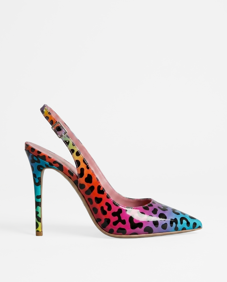 Sandalo slingback Leopardata Doha
