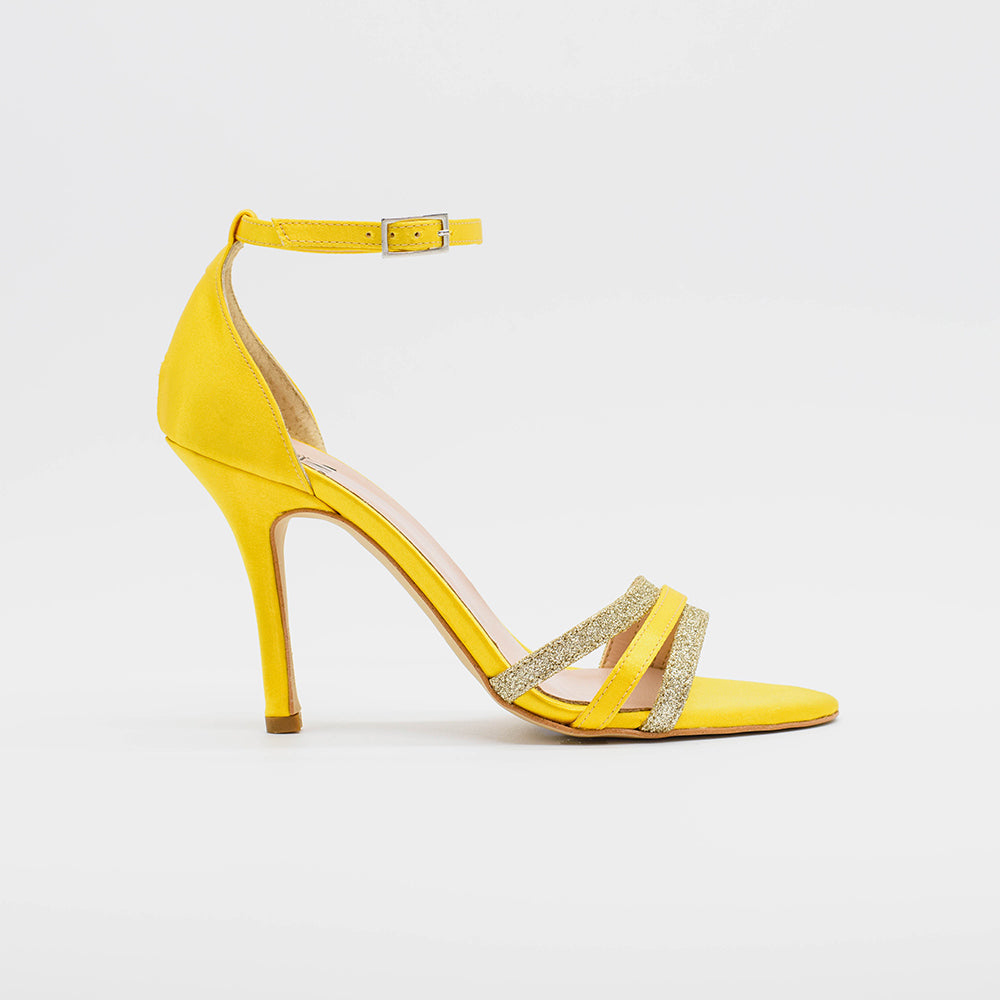 Sandalo RIO 2623 in raso color giallo - Vista laterale