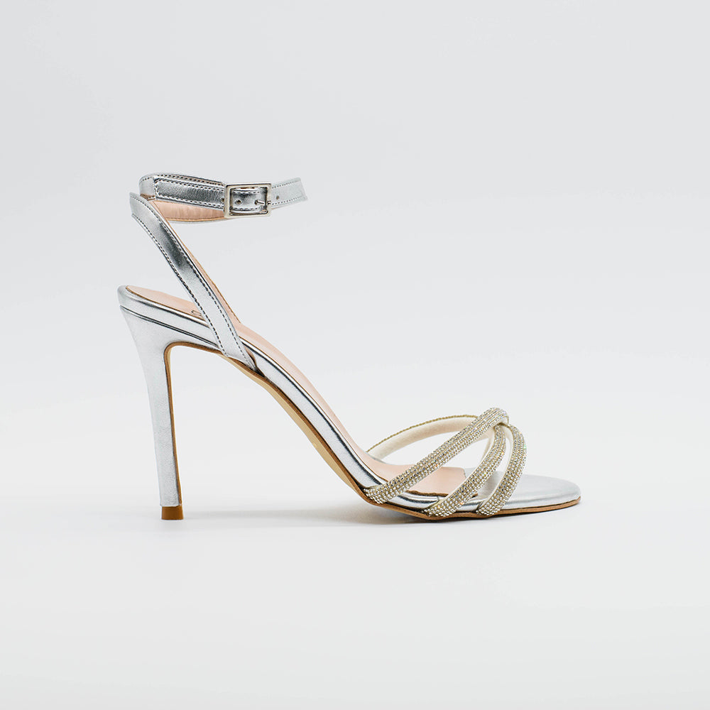 Sandalo DANY 2616 strass Argento - Vista laterale