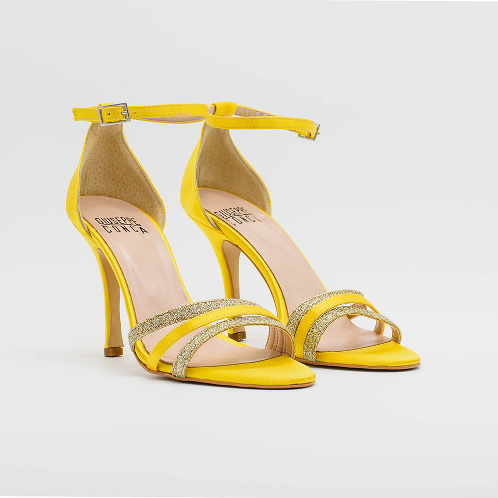 Sandalo RIO 2623 in raso color giallo - Vista posteriore