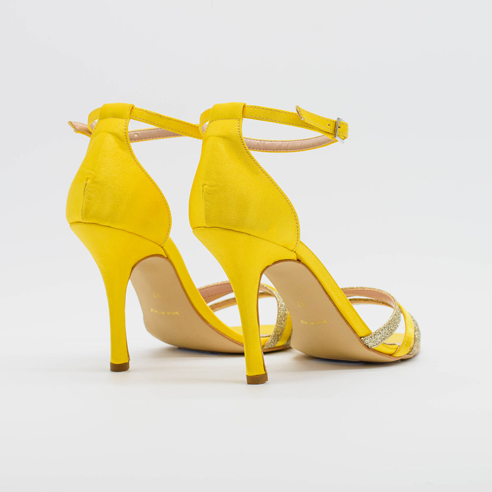 Sandalo RIO 2623 in raso color giallo - Dettaglio