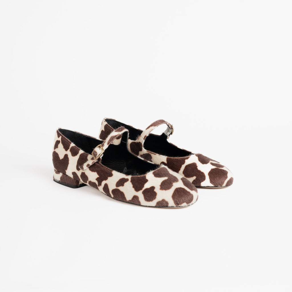 Ballerina Mucca Bianca Cavallino Muccato - Vista frontale