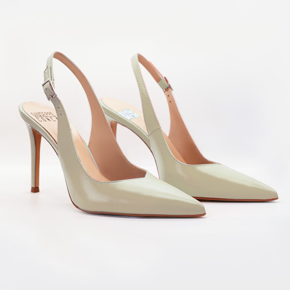 Slingback bianco crema PERIS 2613 in pelle