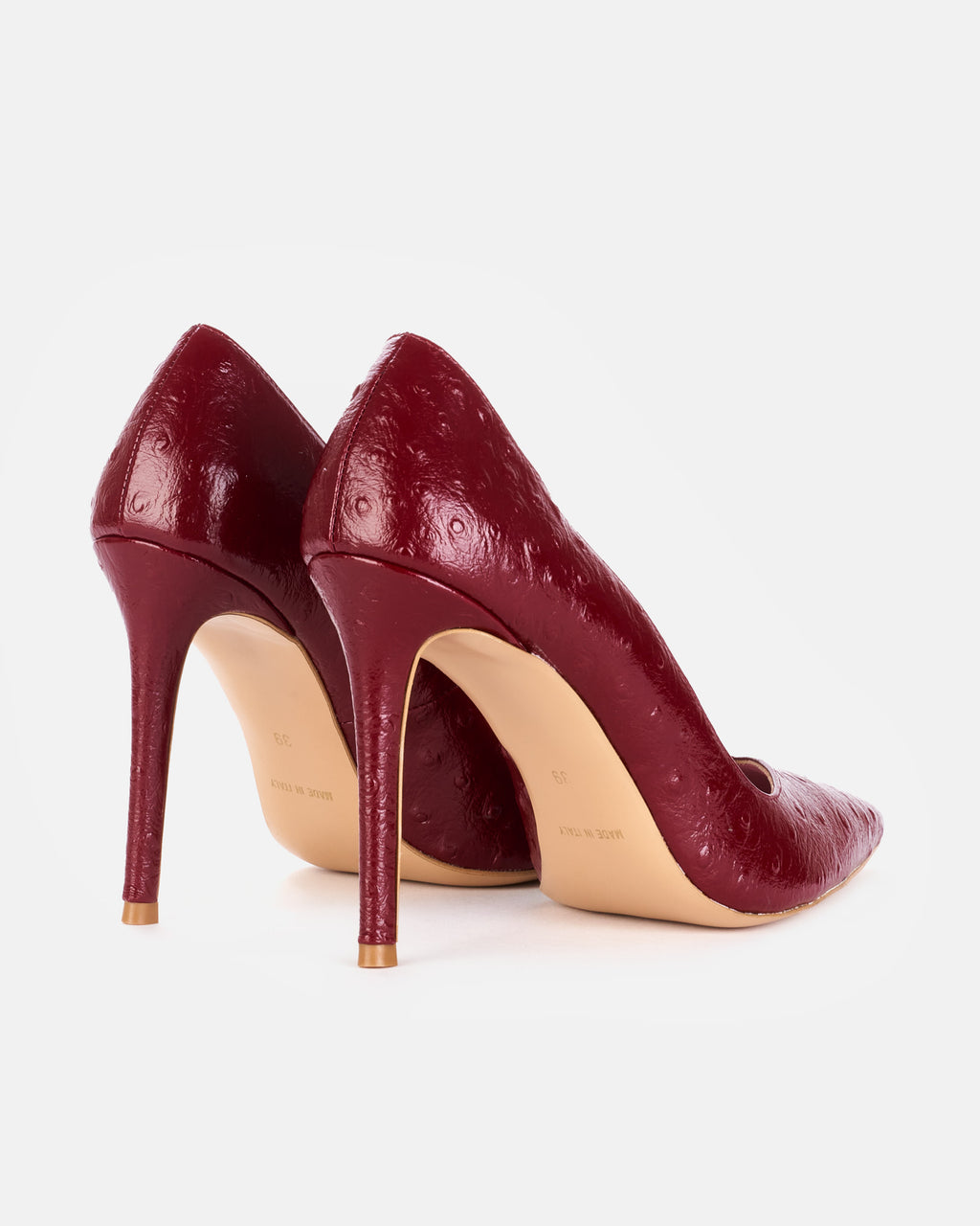 Decollete PERIS 2658 pelle struzzo bordeaux - vista 3