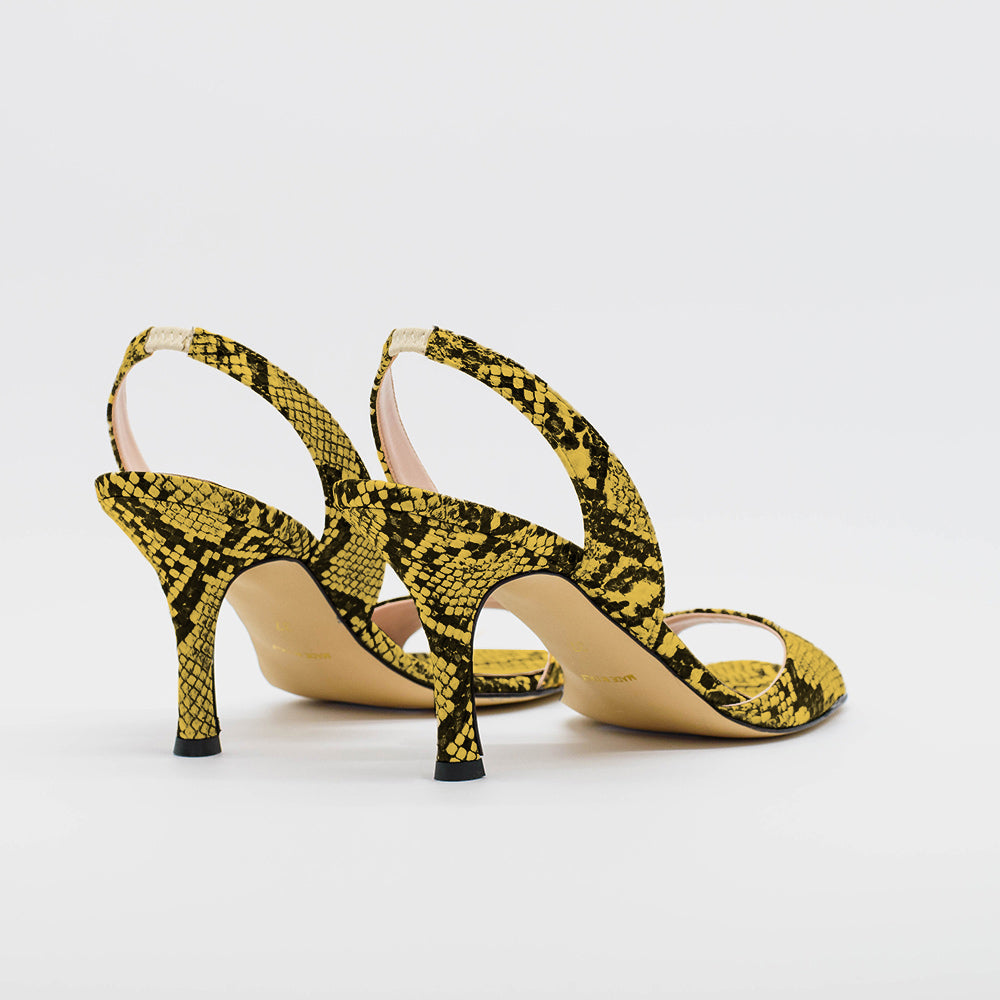 Slingback PALMA 2633 pitonato Giallo - Vista posteriore