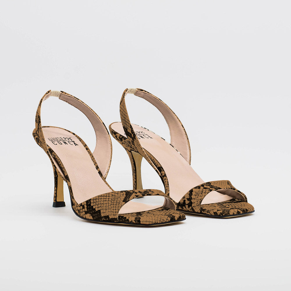 Slingback PALMA 2633 pitonato Madrid quercia - Vista frontale