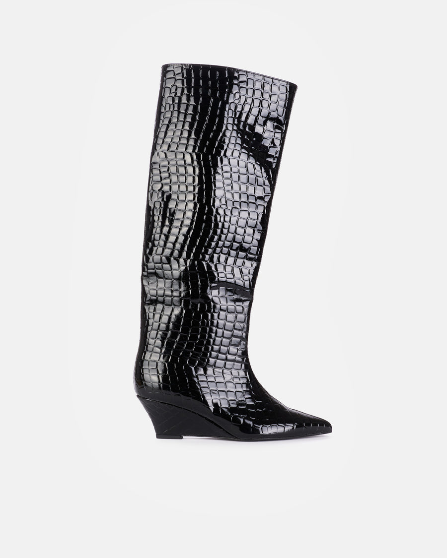 Stivale VIVIENNE cocco vernice nero