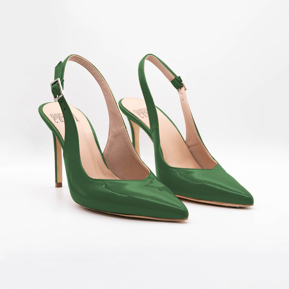 Slingback verde smeraldo vernice PERIS 2613