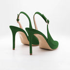 Slingback verde smeraldo vernice PERIS 2613