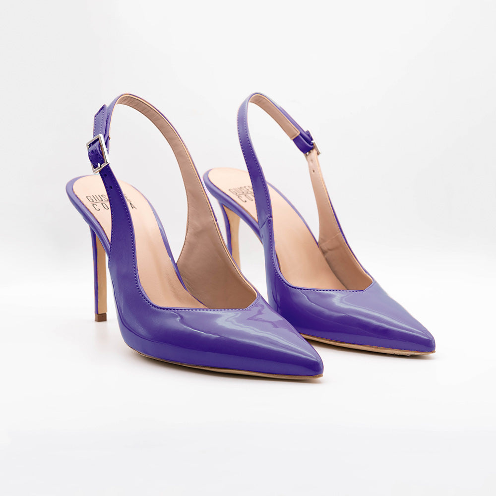 Slingback PERIS 2613 vernice Viola - Vista frontale