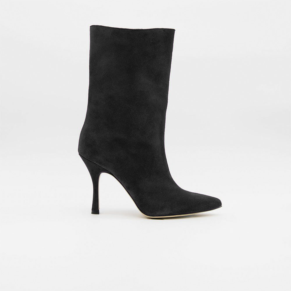 Tronchetto suede nero BERLINO 2676 - Vista laterale