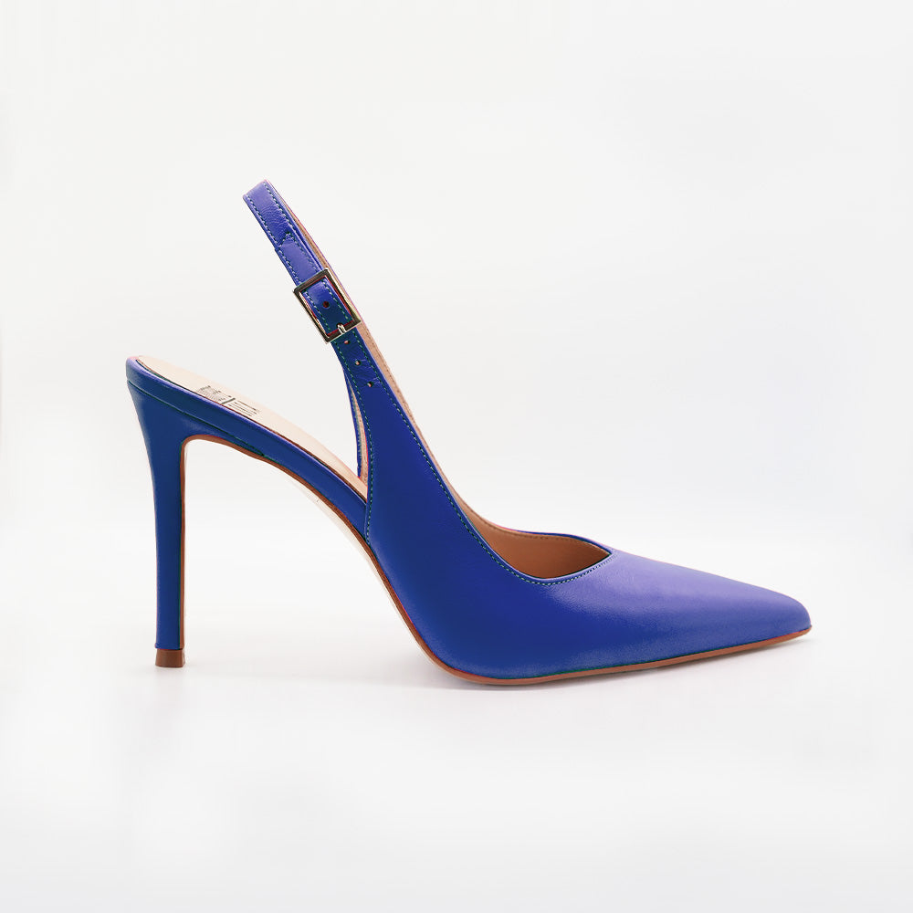 Slingback PERIS 2613 pelle Blu - Vista laterale
