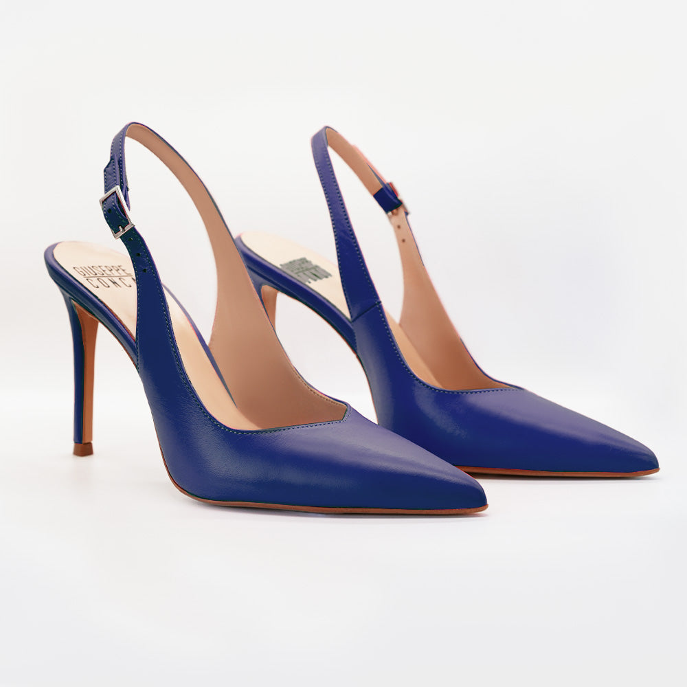 Slingback PERIS 2613 pelle Blu Scuro - Vista frontale