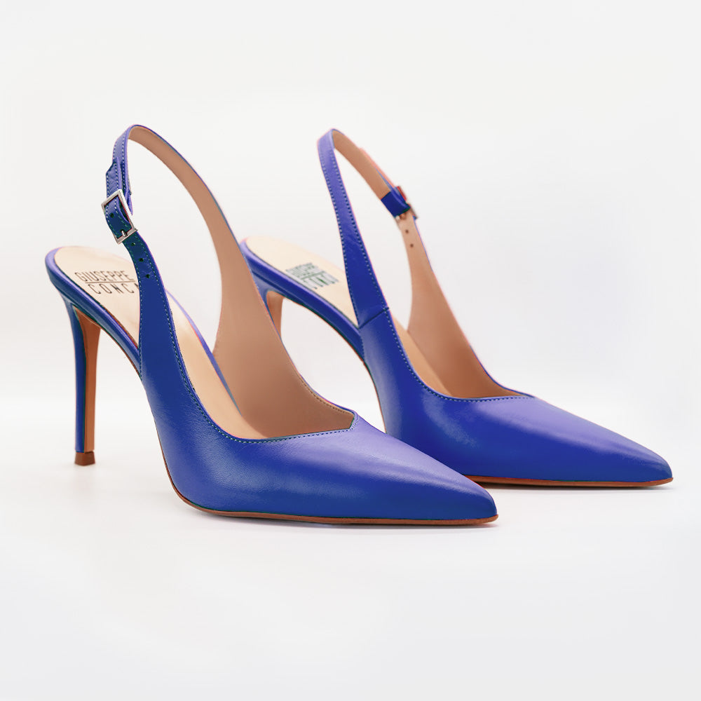 Slingback PERIS 2613 pelle Blu - Vista frontale