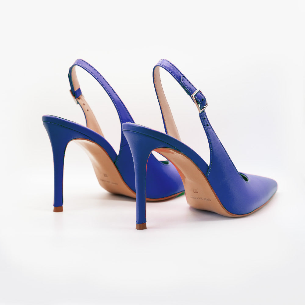 Slingback PERIS 2613 pelle Blu - Vista posteriore