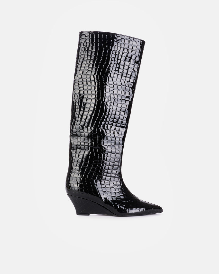 Stivale VIVIENNE cocco vernice nero