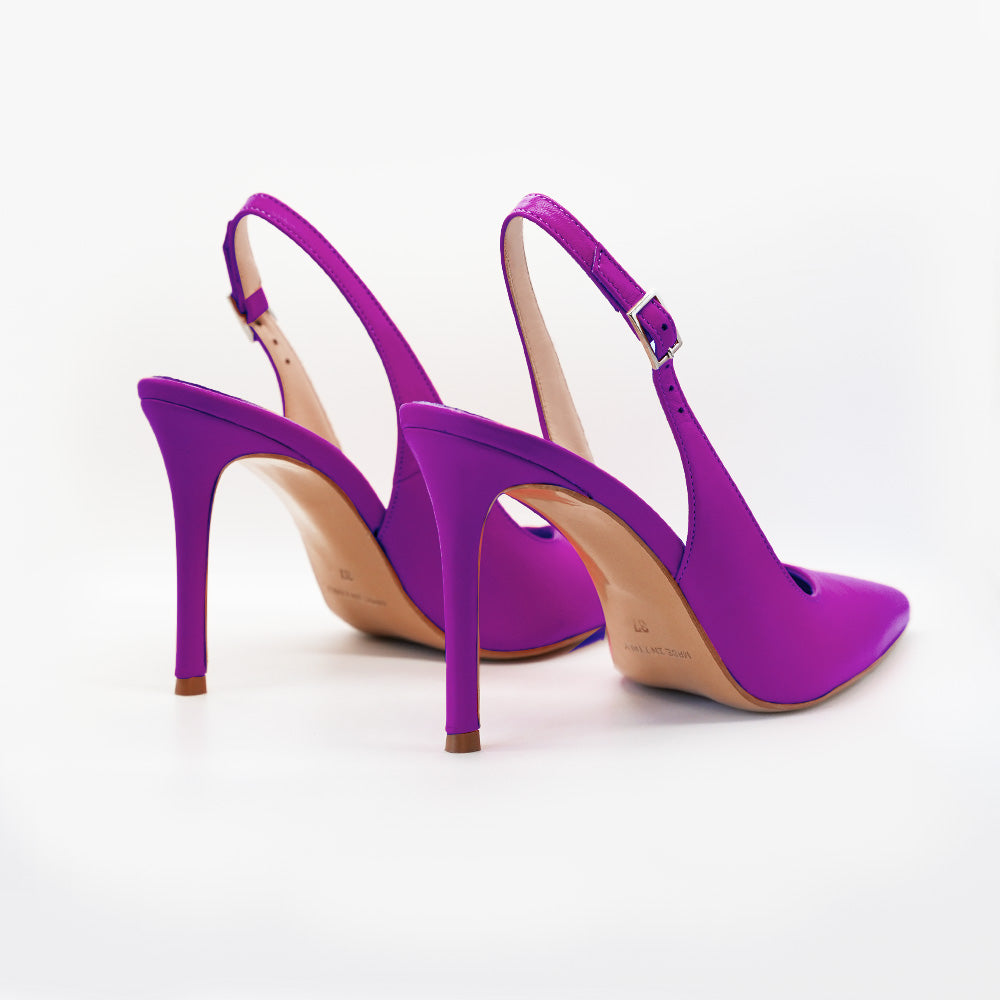 Slingback PERIS 2613 pelle Porpora - Vista posteriore
