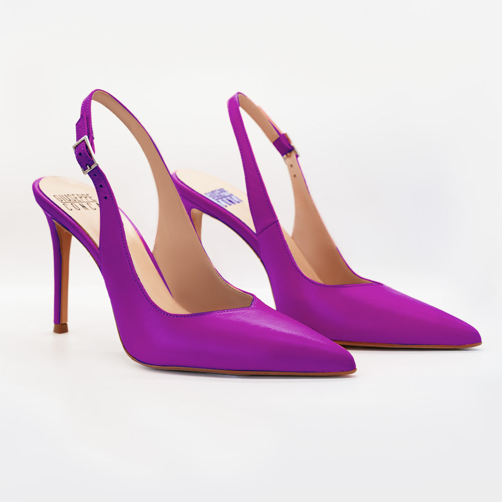 Slingback PERIS 2613 pelle Porpora - Vista frontale