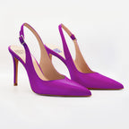 Slingback PERIS 2613 pelle Porpora - Vista frontale