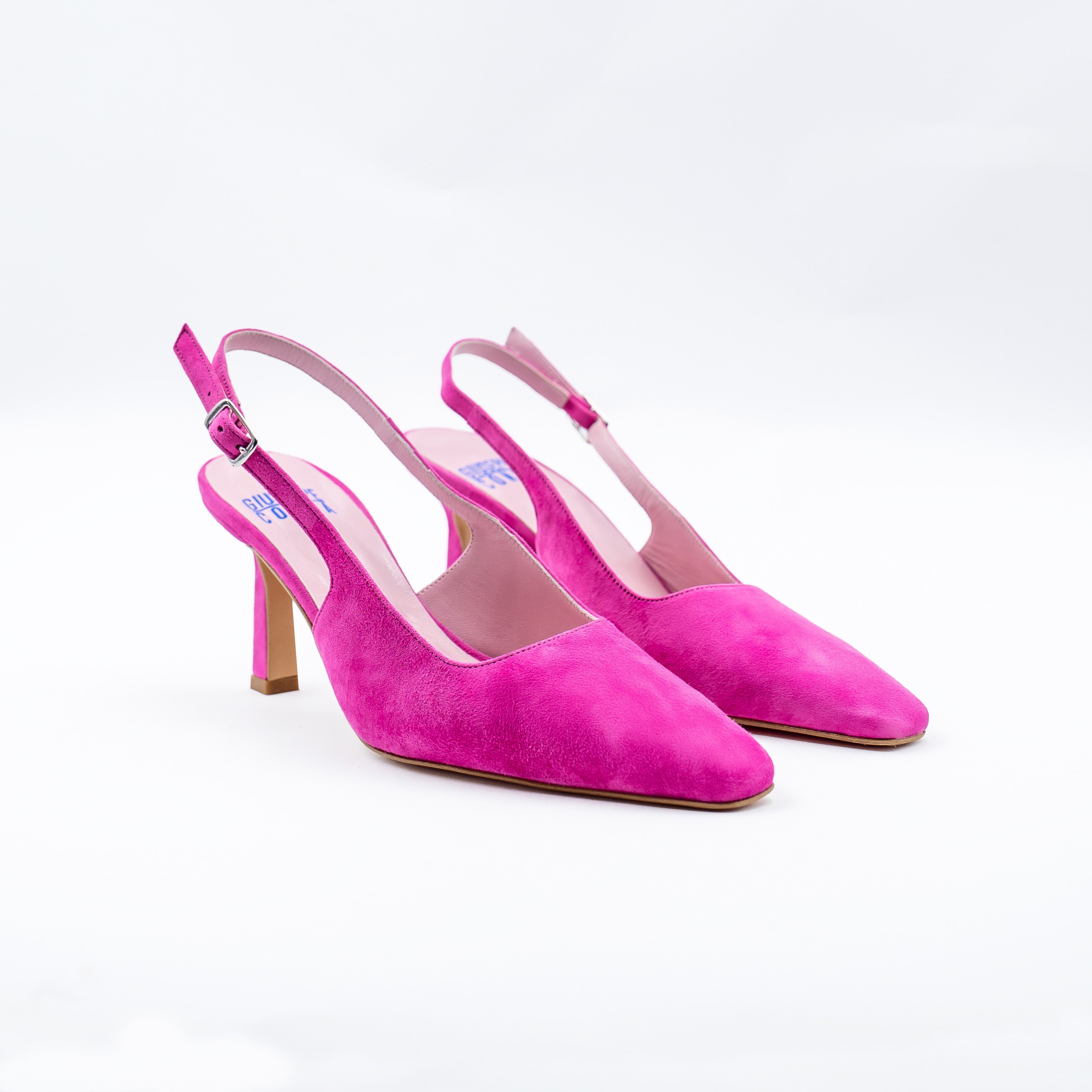 Sandalo slingback camoscio fucsia Loren