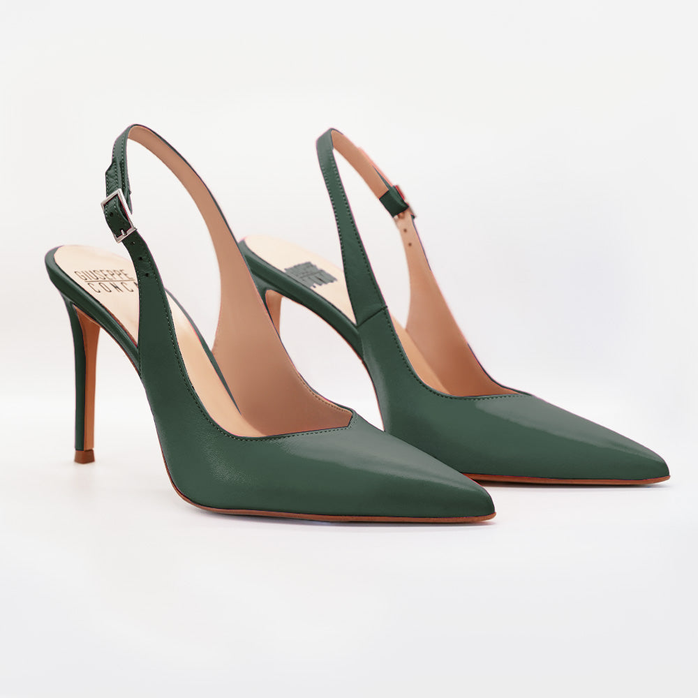 Slingback PERIS 2613 pelle Verde Smeraldo - Vista frontale
