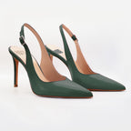 Slingback PERIS 2613 pelle Verde Smeraldo - Vista frontale
