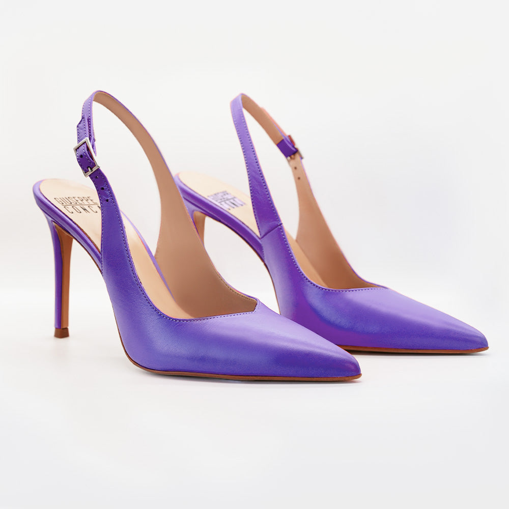 Slingback PERIS 2613 pelle Viola - Vista frontale